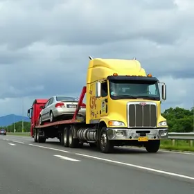 carreta que arrastou carro na Dutra