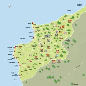 mapa da zona rural de Taubaté